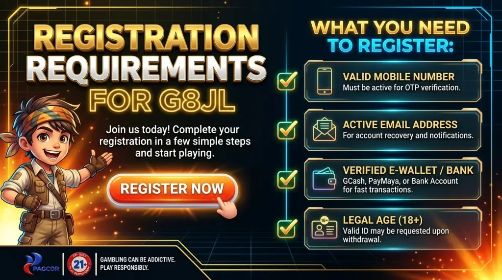 Registration Requirements for G8JL